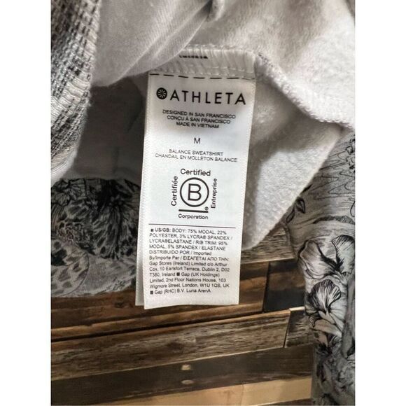 ATHLETA Balance Eden Floral Zipped Jacket Hoodie Sweatshirt Sz M - Picture 6 of 8